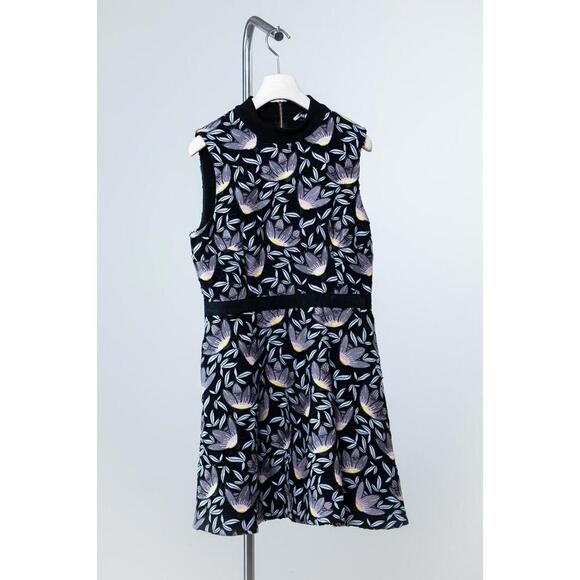 Self Portrait Blue Peony Floral Lace Sleeveless Dress - Picture 4 of 9